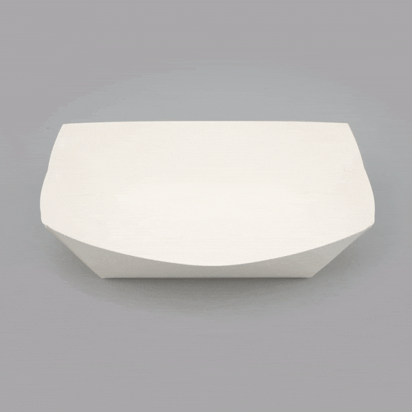Bio Tek 1 lb White Paper #100 Food Tray / Boat - 5 1/2" x 3 1/2" x 2" - 50 count box