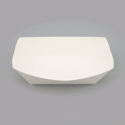 Bio Tek 1 lb White Paper #100 Food Tray / Boat - 5 1/2" x 3 1/2" x 2" - 200 count box