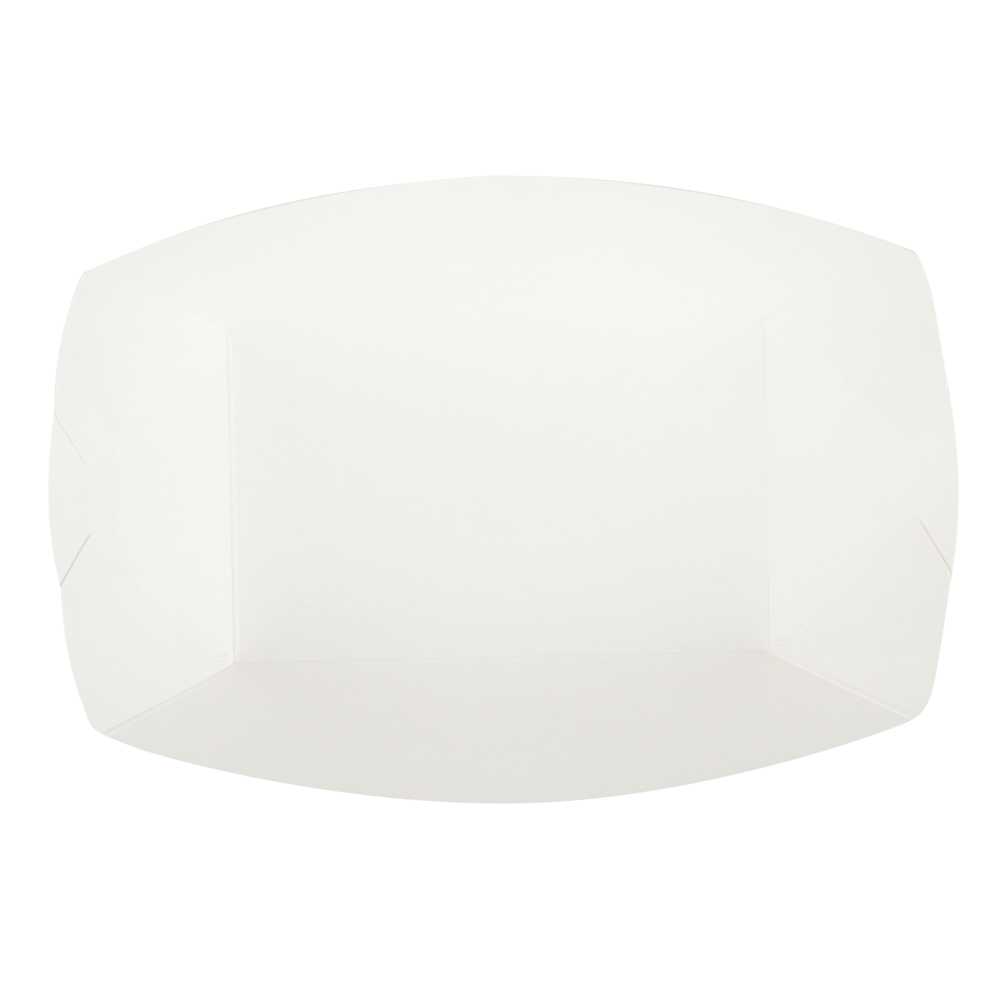 Bio Tek 1 lb White Paper #100 Food Tray / Boat - 5 1/2" x 3 1/2" x 2" - 200 count box