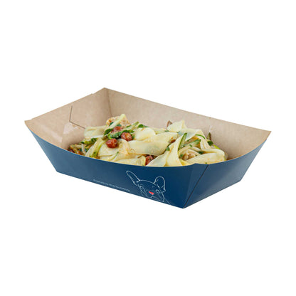Bio Tek 2 lb Frenchie Paper #200 Food Tray / Boat - 6 1/2" x 3 3/4" x 2 1/4" - 200 count box