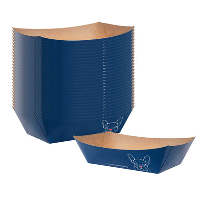 Bio Tek 2 lb Frenchie Paper #200 Food Tray / Boat - 6 1/2" x 3 3/4" x 2 1/4" - 200 count box