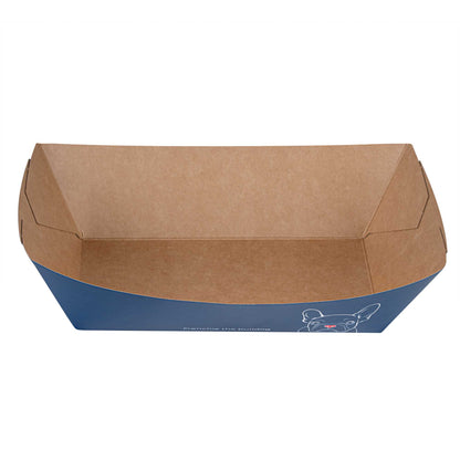 Bio Tek 2 lb Frenchie Paper #200 Food Tray / Boat - 6 1/2" x 3 3/4" x 2 1/4" - 50 count box