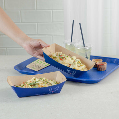 Bio Tek 2 lb Frenchie Paper #200 Food Tray / Boat - 6 1/2" x 3 3/4" x 2 1/4" - 50 count box