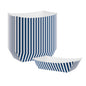 Bio Tek 2 lb Blue and White Stripe Paper #200 Food Tray / Boat - 6 1/2" x 3 3/4" x 2 1/4" - 200 count box