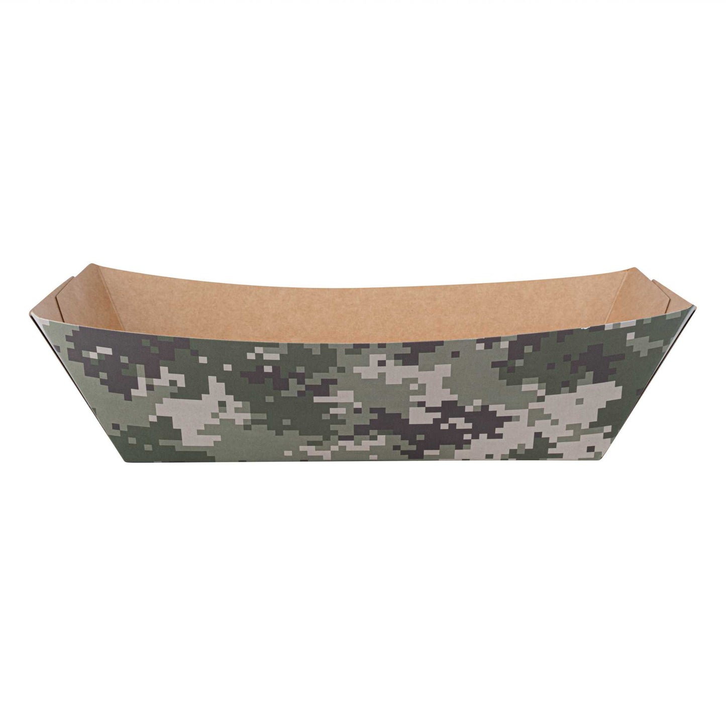 Bio Tek 2 lb Camouflage Paper #200 Food Tray / Boat - 6 1/2" x 3 3/4" x 2 1/4" - 200 count box