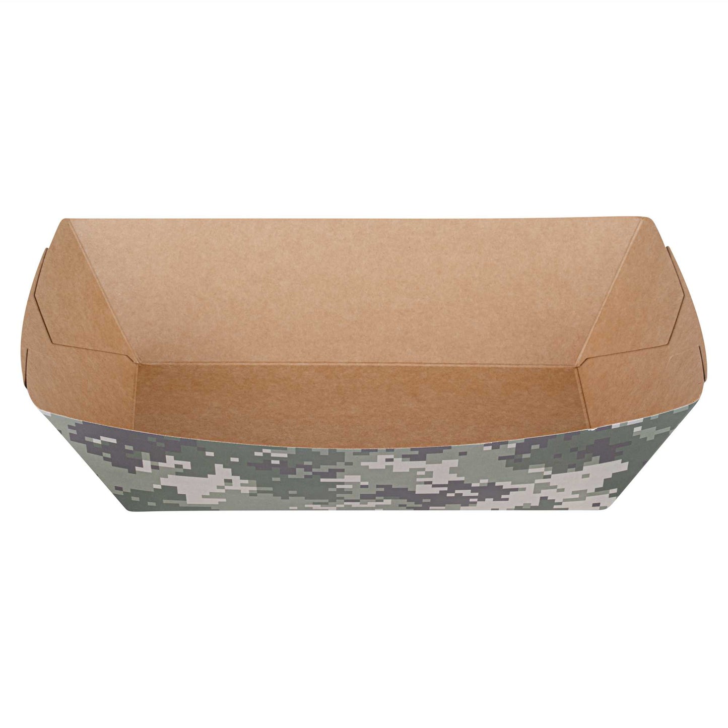 Bio Tek 2 lb Camouflage Paper #200 Food Tray / Boat - 6 1/2" x 3 3/4" x 2 1/4" - 200 count box