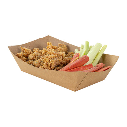 Bio Tek 2 lb Kraft Paper #200 Food Tray / Boat - 6 1/2" x 3 3/4" x 2 1/4" - 200 count box