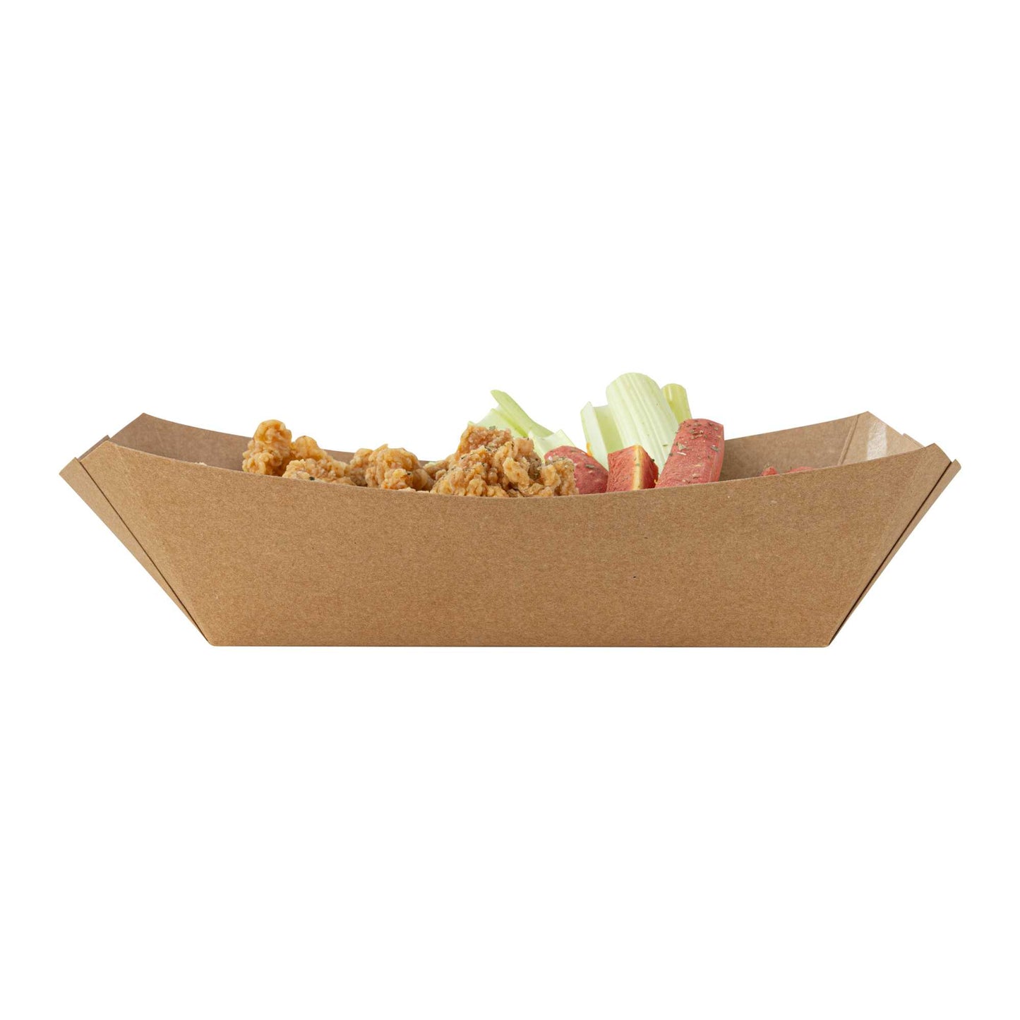 Bio Tek 2 lb Kraft Paper #200 Food Tray / Boat - 6 1/2" x 3 3/4" x 2 1/4" - 50 count box