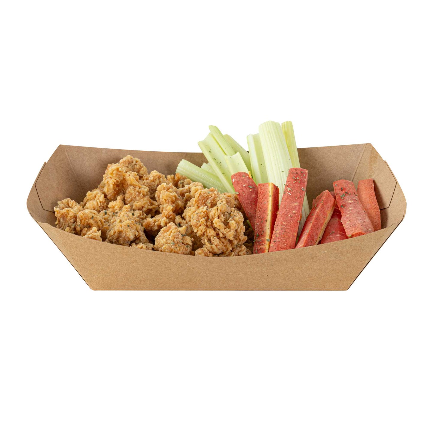 Bio Tek 2 lb Kraft Paper #200 Food Tray / Boat - 6 1/2" x 3 3/4" x 2 1/4" - 200 count box