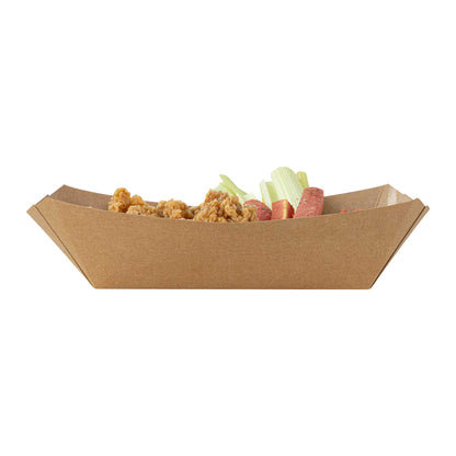 Bio Tek 2 lb Kraft Paper #200 Food Tray / Boat - 6 1/2" x 3 3/4" x 2 1/4" - 200 count box