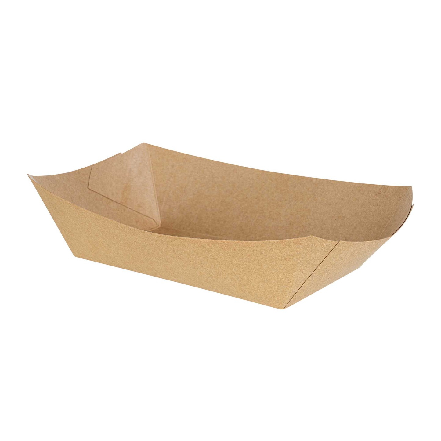 Bio Tek 2 lb Kraft Paper #200 Food Tray / Boat - 6 1/2" x 3 3/4" x 2 1/4" - 200 count box