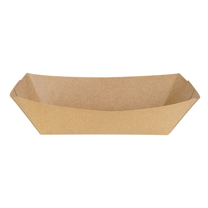 Bio Tek 2 lb Kraft Paper #200 Food Tray / Boat - 6 1/2" x 3 3/4" x 2 1/4" - 200 count box