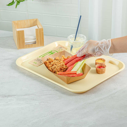 Bio Tek 2 lb Kraft Paper #200 Food Tray / Boat - 6 1/2" x 3 3/4" x 2 1/4" - 200 count box