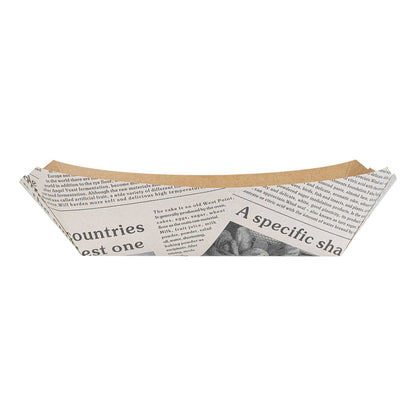 Bio Tek 2 lb Newsprint Paper #200 Food Tray / Boat - 6 1/2" x 3 3/4" x 2 1/4" - 200 count box