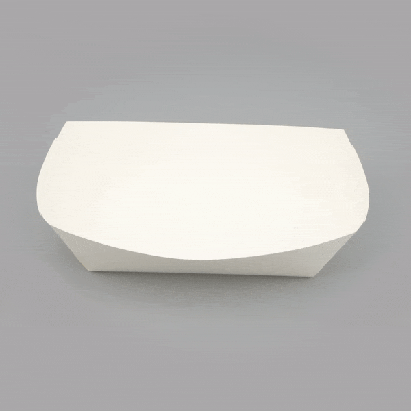Bio Tek 2 lb White Paper #200 Food Tray / Boat - 6 1/2" x 3 3/4" x 2 1/4" - 50 count box