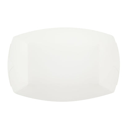 Bio Tek 2 lb White Paper #200 Food Tray / Boat - 6 1/2" x 3 3/4" x 2 1/4" - 50 count box