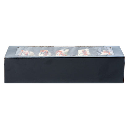 Sakura Vision Black Paper Medium Window Sushi Box - 8" x 3 1/2" x 1 3/4" - 50 count box