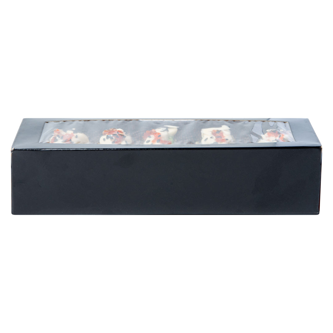 Sakura Vision Black Paper Medium Window Sushi Box - 8" x 3 1/2" x 1 3/4" - 200 count box