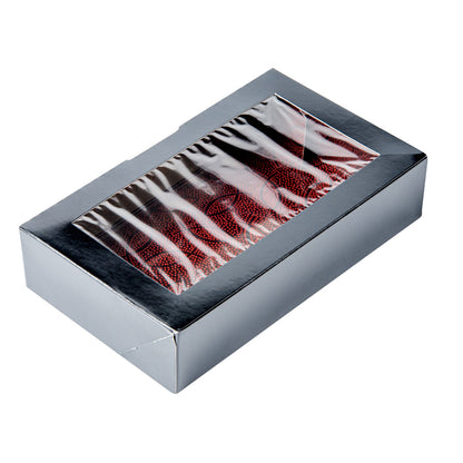 Sakura Vision Black Paper Large Window Sushi Box - 8" x 4 3/4" x 1 3/4" - 50 count box