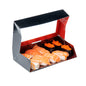 Sakura Vision Black Paper Large Window Sushi Box - 8" x 4 3/4" x 1 3/4" - 50 count box