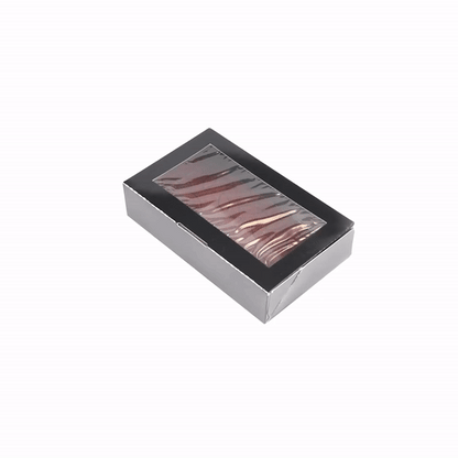 Sakura Vision Black Paper Large Window Sushi Box - 8" x 4 3/4" x 1 3/4" - 200 count box