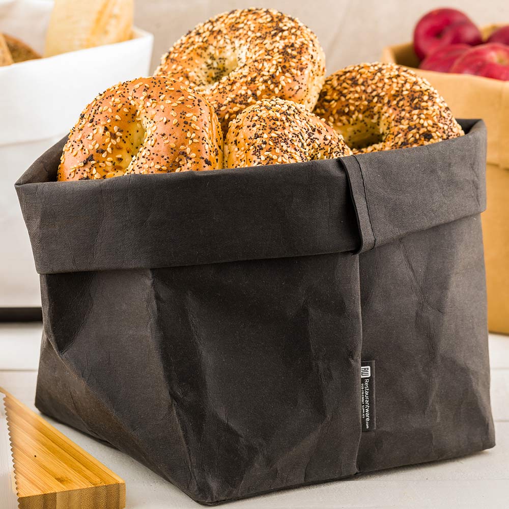 DuraLux Black Paper Washable Bag - 7 3/4" x 7 3/4" x 9 3/4" - 1 count box