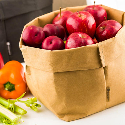 DuraLux Kraft Paper Washable Bag - 7 3/4" x 7 3/4" x 9 3/4" - 1 count box