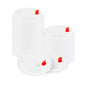 Restpresso White Plastic Coffee Cup Lid - Fits 8, 12, 16 and 20 oz, with Red Heart Plug - 50 count box