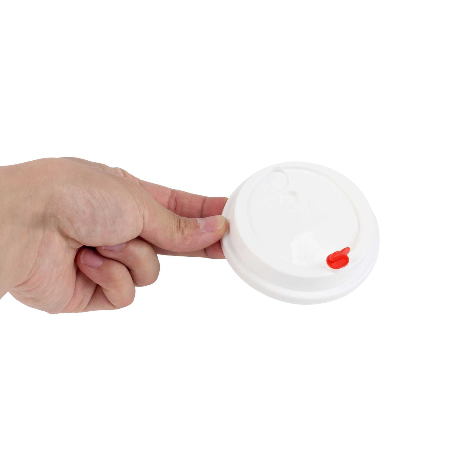 Restpresso White Plastic Coffee Cup Lid - Fits 8, 12, 16 and 20 oz, with Red Heart Plug - 500 count box