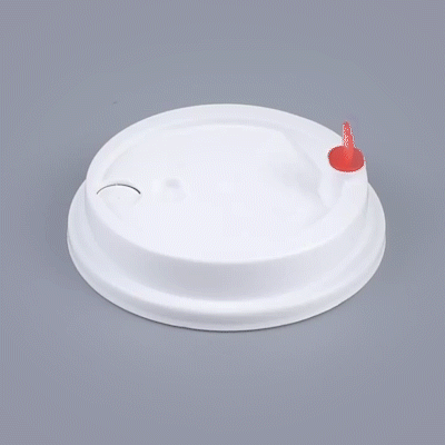Restpresso White Plastic Coffee Cup Lid - Fits 8, 12, 16 and 20 oz, with Red Heart Plug - 500 count box