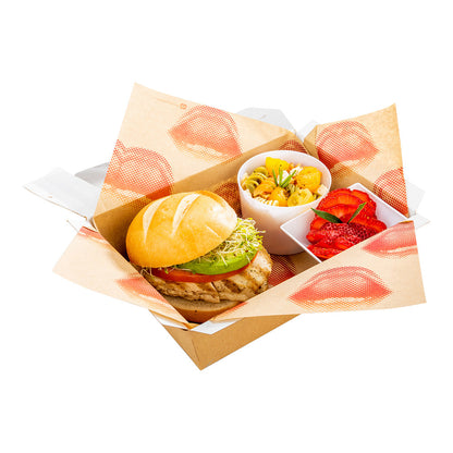 Gastronomia Kraft Paper Food Wrap and Basket Liner - Sexy Lips, Greaseproof - 12" x 12" - 500 count box