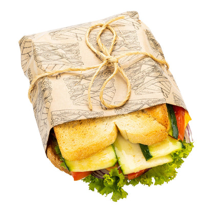 Gastronomia Kraft Paper Sandwich Wrap and Fry Basket Liner - Triple Decker, Greaseproof - 12" x 12" - 500 count box