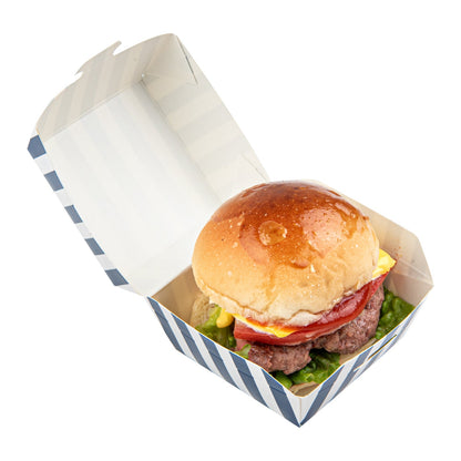 Bio Tek Blue and White Stripe Paper Slider Box - 2 1/2" x 2 1/2" x 2" - 100 count box