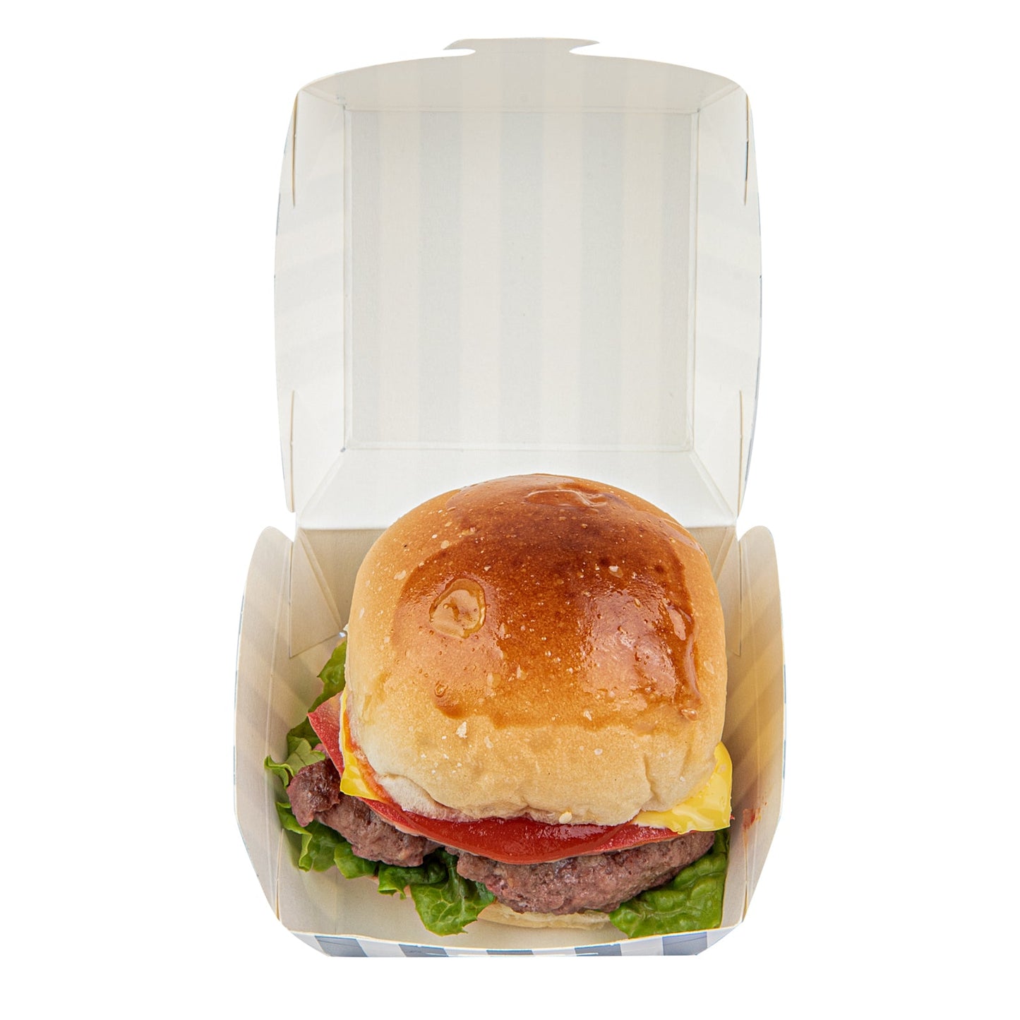 Bio Tek Blue and White Stripe Paper Slider Box - 2 1/2" x 2 1/2" x 2" - 100 count box