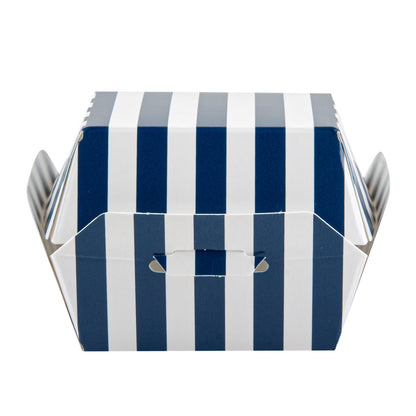 Bio Tek Blue and White Stripe Paper Slider Box - 2 1/2" x 2 1/2" x 2" - 100 count box