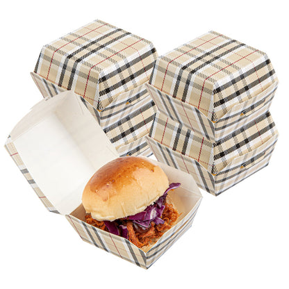 Bio Tek Plaid Paper Slider Box - 2 1/2" x 2 1/2" x 2" - 100 count box