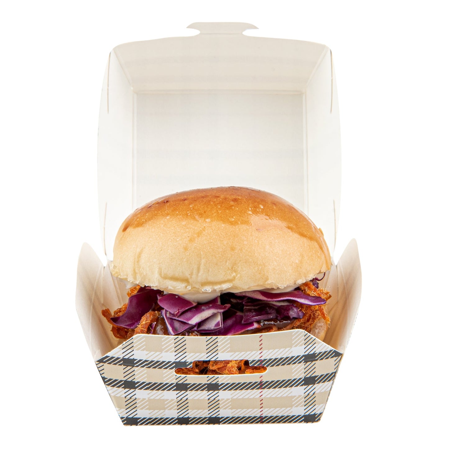 Bio Tek Plaid Paper Slider Box - 2 1/2" x 2 1/2" x 2" - 100 count box