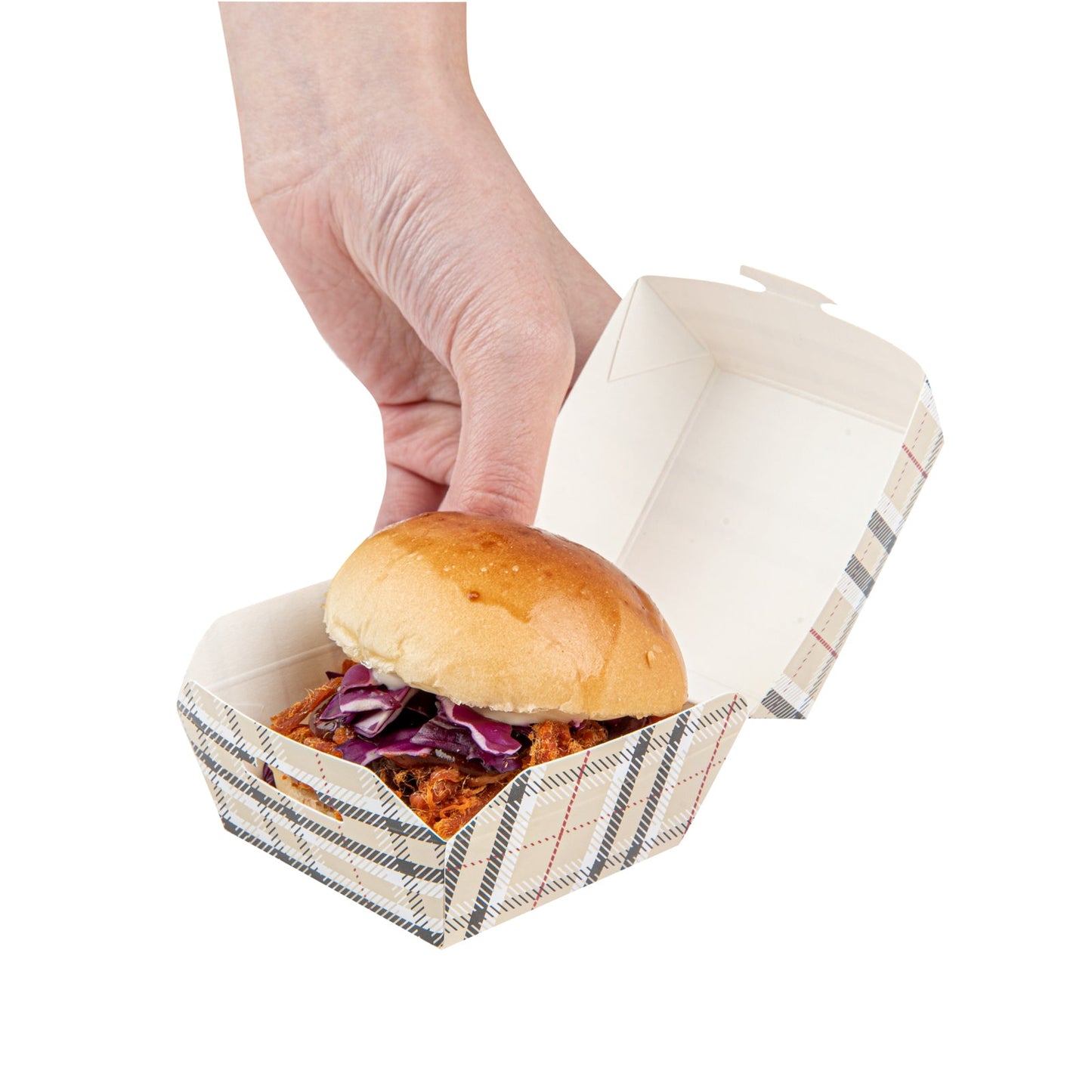 Bio Tek Plaid Paper Slider Box - 2 1/2" x 2 1/2" x 2" - 100 count box