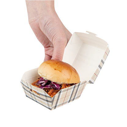 Bio Tek Plaid Paper Slider Box - 2 1/2" x 2 1/2" x 2" - 100 count box