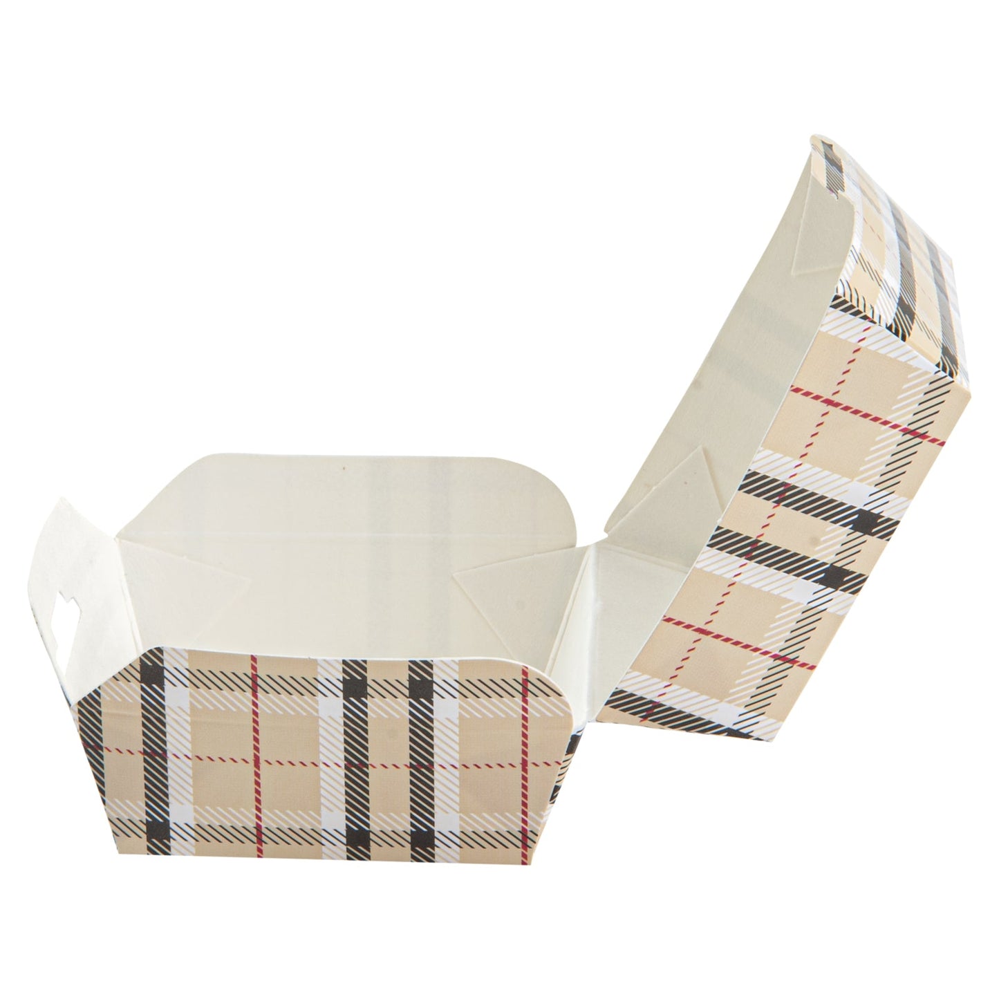 Bio Tek Plaid Paper Slider Box - 2 1/2" x 2 1/2" x 2" - 100 count box