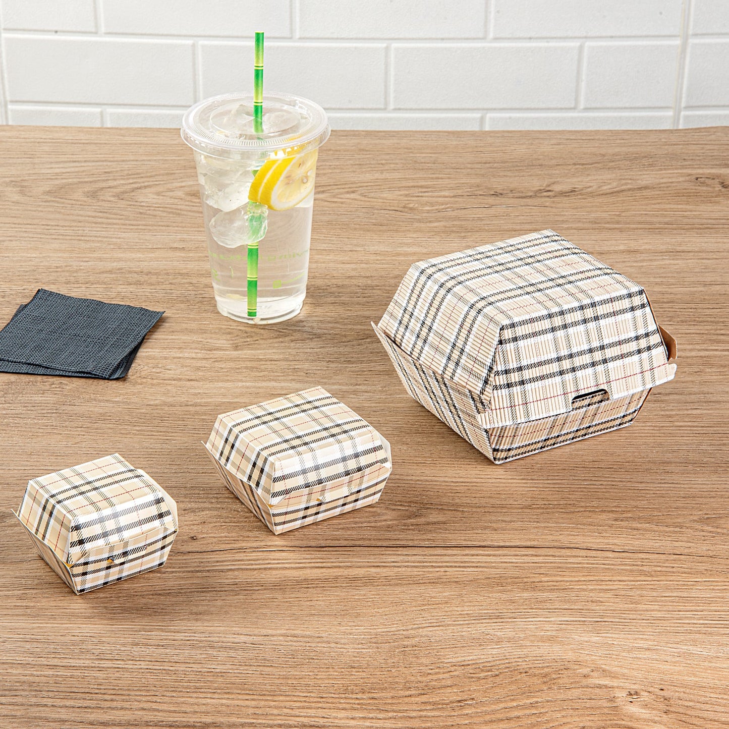 Bio Tek Plaid Paper Slider Box - 2 1/2" x 2 1/2" x 2" - 100 count box