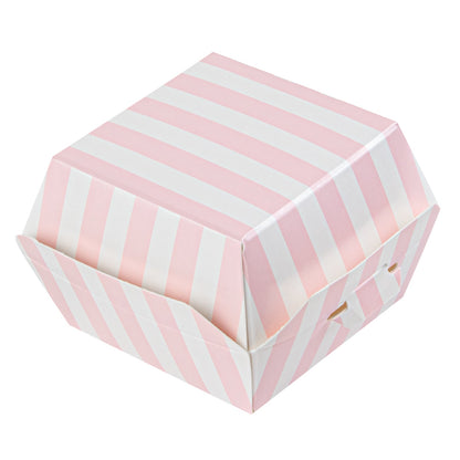 Bio Tek Pink and White Stripe Paper Slider Box - 2 1/2" x 2 1/2" x 2" - 100 count box