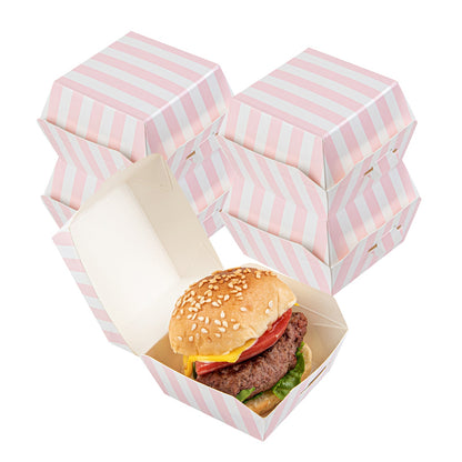 Bio Tek Pink and White Stripe Paper Slider Box - 2 1/2" x 2 1/2" x 2" - 100 count box