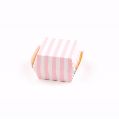 Bio Tek Pink and White Stripe Paper Slider Box - 2 1/2" x 2 1/2" x 2" - 100 count box