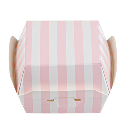 Bio Tek Pink and White Stripe Paper Slider Box - 2 1/2" x 2 1/2" x 2" - 100 count box