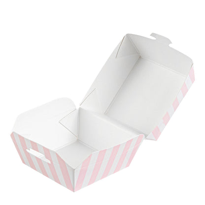 Bio Tek Pink and White Stripe Paper Slider Box - 2 1/2" x 2 1/2" x 2" - 100 count box
