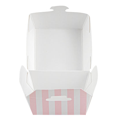 Bio Tek Pink and White Stripe Paper Slider Box - 2 1/2" x 2 1/2" x 2" - 100 count box