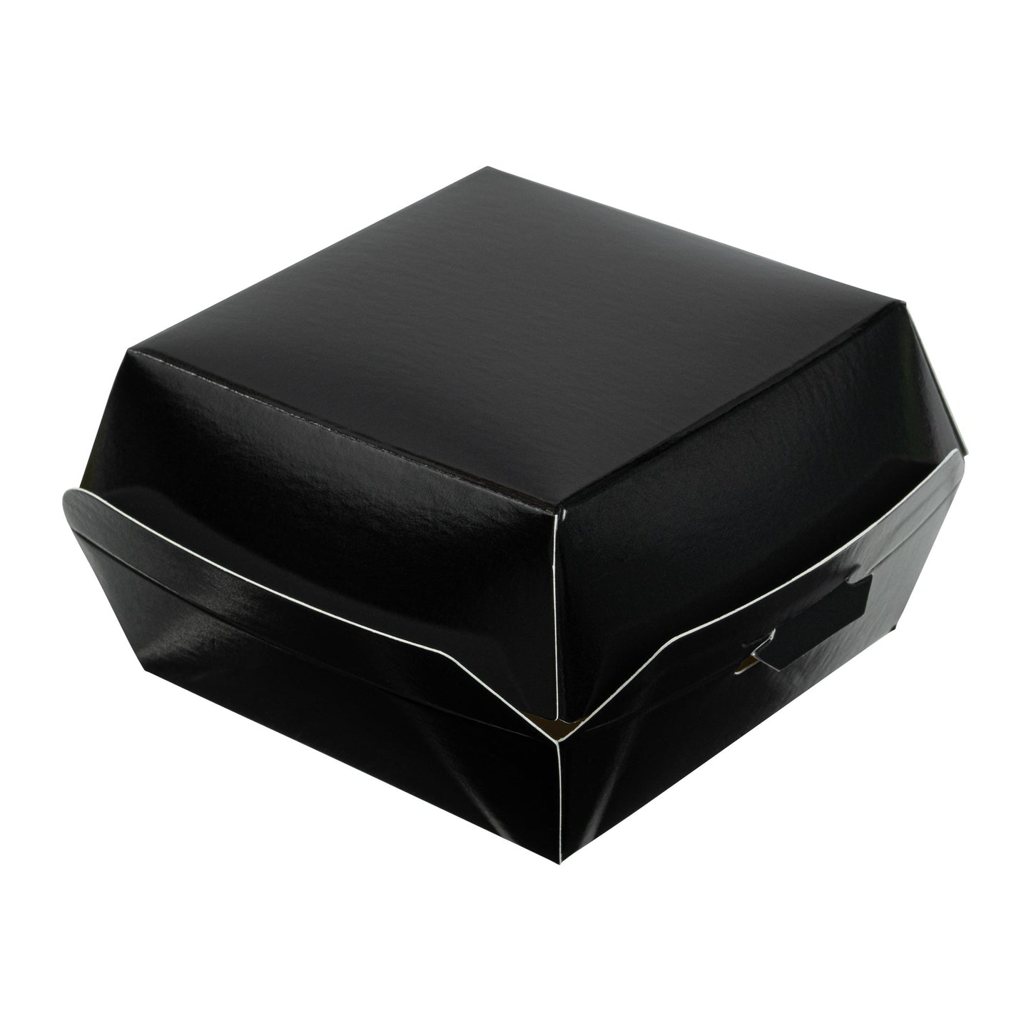 Bio Tek Black Paper Mini Burger Box - 2 3/4" x 2 3/4" x 2" - 100 count box