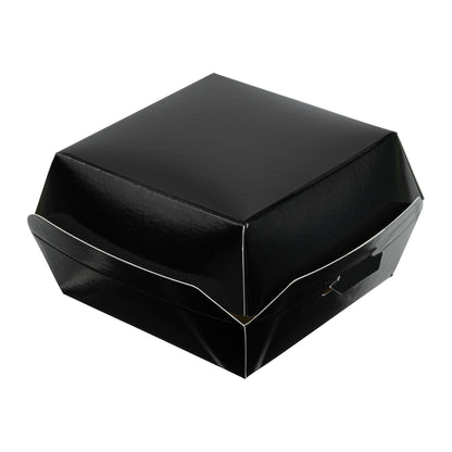 Bio Tek Black Paper Mini Burger Box - 2 3/4" x 2 3/4" x 2" - 100 count box