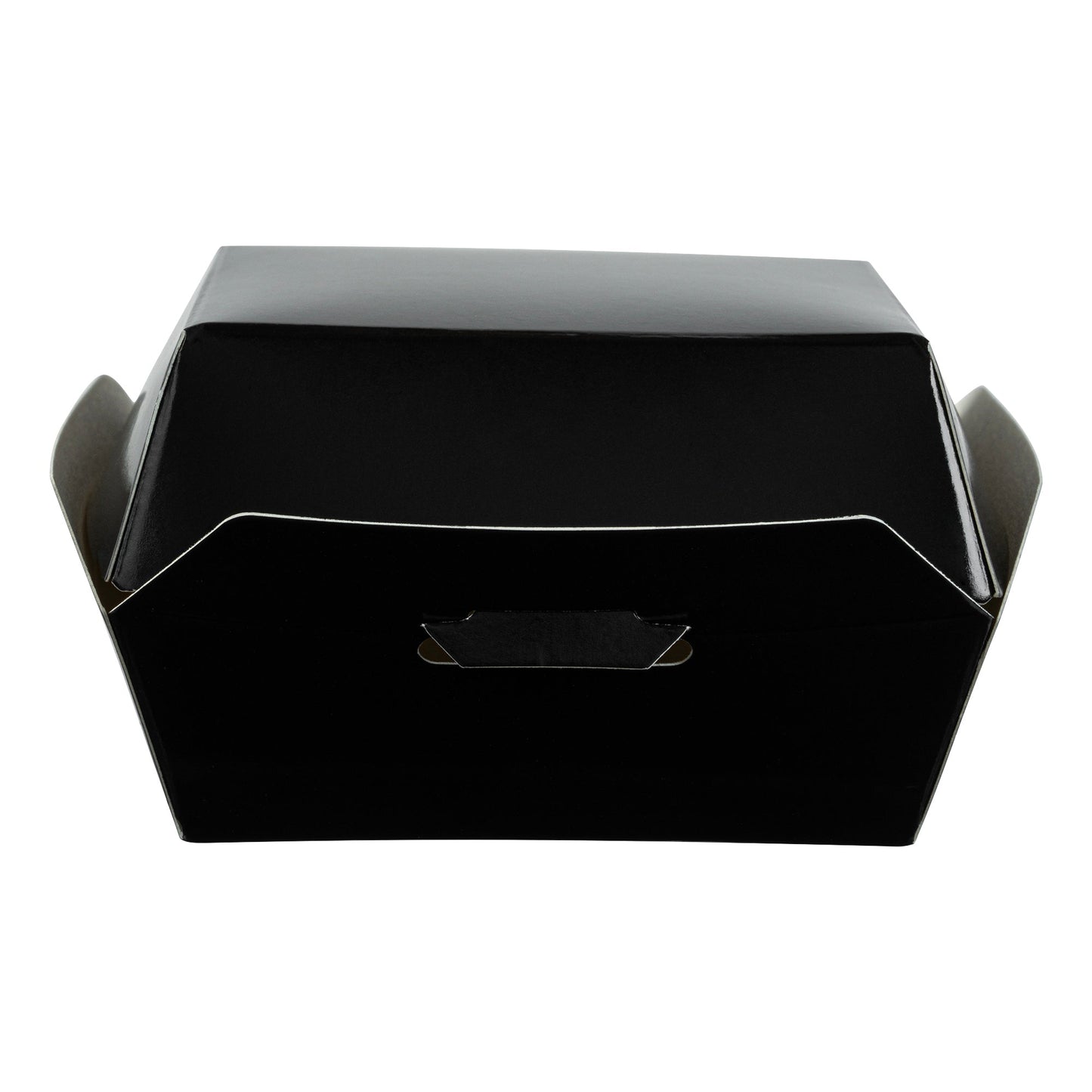 Bio Tek Black Paper Mini Burger Box - 2 3/4" x 2 3/4" x 2" - 100 count box